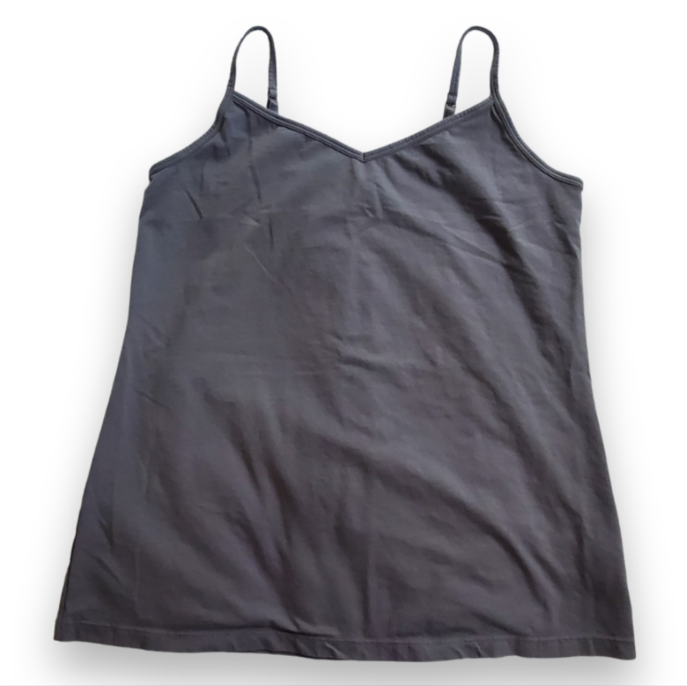Cotton slip V neck - GREY 1XPlus